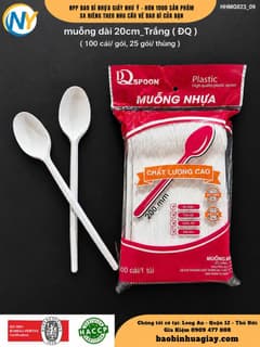 Muỗng dài 20cm Trắng (ĐQ) (100 cái/gói, 25 gói/thùng) - ảnh 2