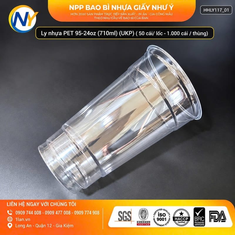 Ly nhựa PET 95-24oz (710ml) (UKP)(50 cái/lốc - 1.000 cái/thùng) | LY NHỰA PET | Mã HHLY117_01
