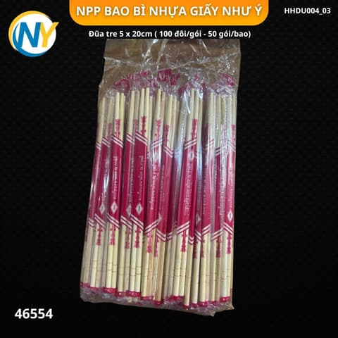 Đũa tre 5 x 20cm  ( đường kính 5mm ) ( 100 đôi/gói - 50 gói/bao) | ĐŨA | Mã HHDU004_03 | Tổng kho phân phối đồ dùng 1 lần 1lan.vn