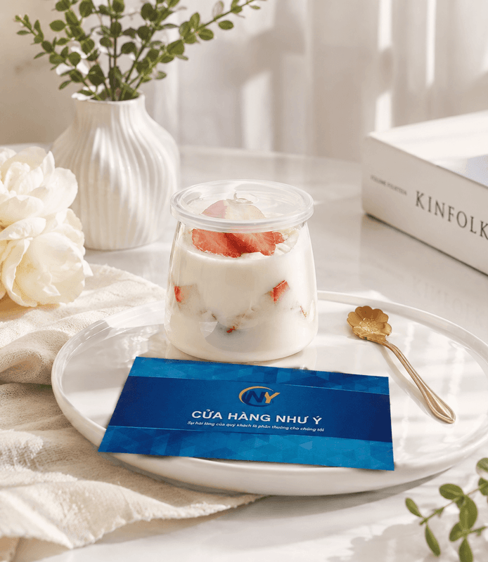 Hũ Yaourt đáy TRÒN (PET Trong) 110ml ( 500 hũ/thùng) | LY NHỰA RAU CÂU/ĐẬU HỦ/PUDDING/YAOURT/Panna Cotta | Mã HHYA003_04
