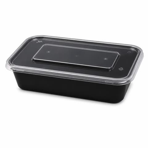 Hộp nhựa chữ nhật 500ml (L10)- ĐEN (SKZ) - (10 cái/lốc, 300 cái/thùng) | HỘP NHỰA, TÔ/THỐ NHỰA VUÔNG/TRÒN - HỘP MICROWAVE | Mã HHSKZ001_07 | Tổng kho phân phối đồ dùng 1 lần 1lan.vn
