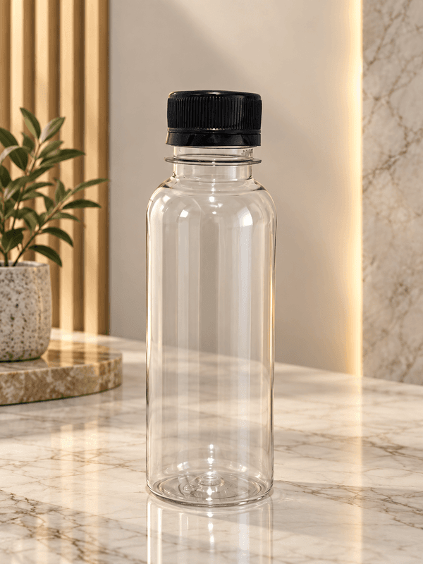 Chai nhựa TRÒN 250ml -Nắp ĐEN phi D30 (250 chai/ bao)(chai đựng trà sữa, nước ép) | HŨ NHỰA - CHAI NHỰA | Mã HHCI023_04