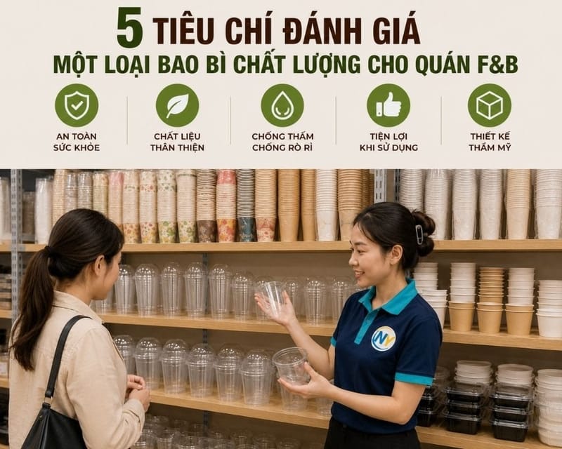 5 tiêu chí đánh giá một loại bao bì chất lượng cho quán F&B | Tổng kho phân phối đồ dùng 1 lần 1lan.vn