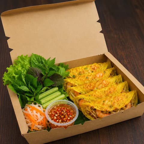 Bánh xèo miền Trung giòn ngon cùng nước mắm chấm chuẩn vị | Tổng kho phân phối đồ dùng 1 lần 1lan.vn