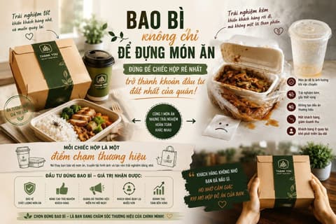 Bao bì không chỉ để đựng món ăn – Đừng để chiếc hộp rẻ nhất trở thành khoản đầu tư đắt nhất của quán | Tổng kho phân phối đồ dùng 1 lần 1lan.vn