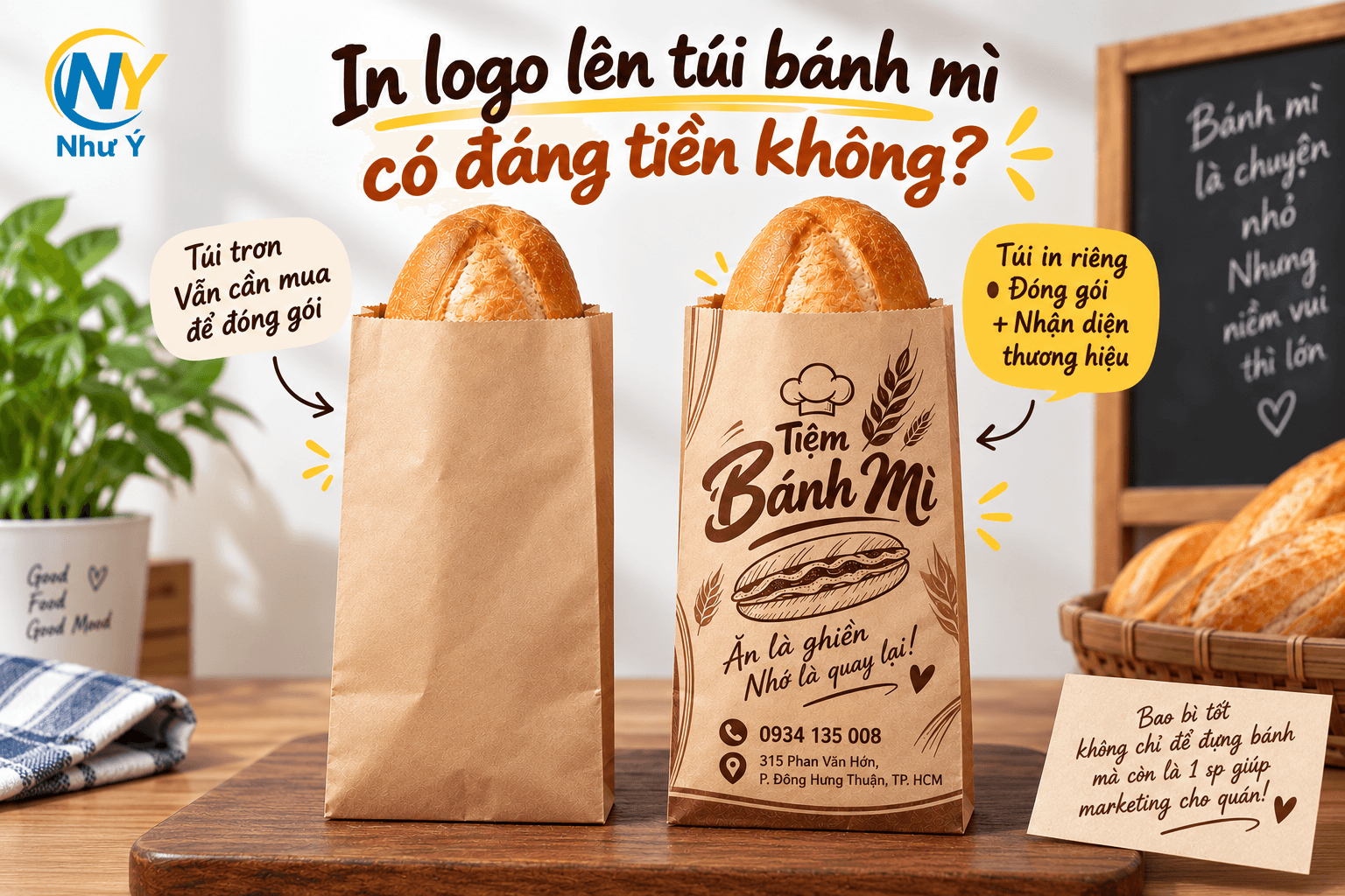 In logo lên túi bánh mì có đáng tiền không? Khi chiếc túi trở thành quảng cáo cho quán
