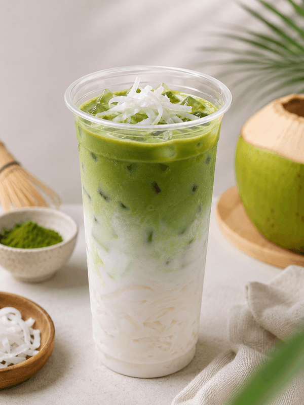 Matcha Dừa Sữa Chua – Công thức đồ uống cho Ly nhựa PP 95-24oz (720ml) (UKP)