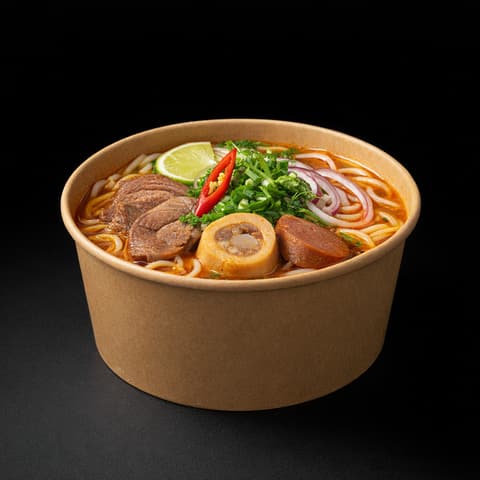 Bún bò Huế mang đi trong tô giấy kraft D185 1300ml | Tổng kho phân phối đồ dùng 1 lần 1lan.vn