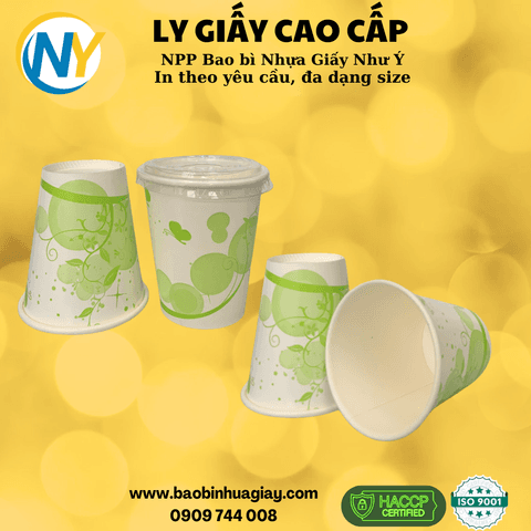 Ly giấy D65 - 5oz - 2PE (In 1 màu) - Cold Cup (Xanh)(50pcs/bag, 36 bags/carton)(BL) | LY GIẤY | Mã TPCP019_03_01_01 | Tổng kho phân phối đồ dùng 1 lần 1lan.vn