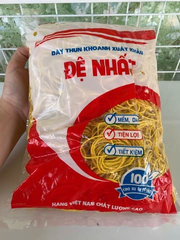 Dây thun xe vàng XK_Trung (Đệ nhất) | BĂNG KEO - MÀNG BỌC TP - DÂY THUN - GIẤY IN | Mã HHDT013 | Tổng kho phân phối đồ dùng 1 lần 1lan.vn