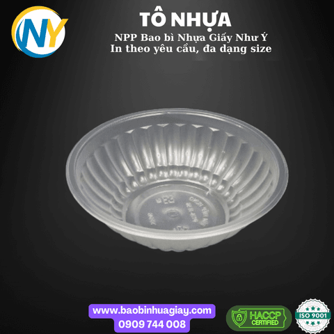 Tô nhựa lớn 800ml - Trong  (THH 640) (50 cái/lốc - 1.000 cái/bao) | HỘP NHỰA, TÔ/THỐ NHỰA VUÔNG/TRÒN - HỘP MICROWAVE | Mã HHTO031 | Tổng kho phân phối đồ dùng 1 lần 1lan.vn
