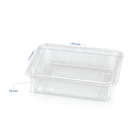 Hộp nhựa chữ nhật 700ML SỌC (1029) + NẮP PET (1044) (THH) (Thân 500 cái/thùng +  Nắp riêng 1.000 cái/thùng) ) (50 cái/lốc) | HỘP NHỰA VUÔNG | Mã HHHN152_03 | Tổng kho phân phối đồ dùng 1 lần 1lan.vn