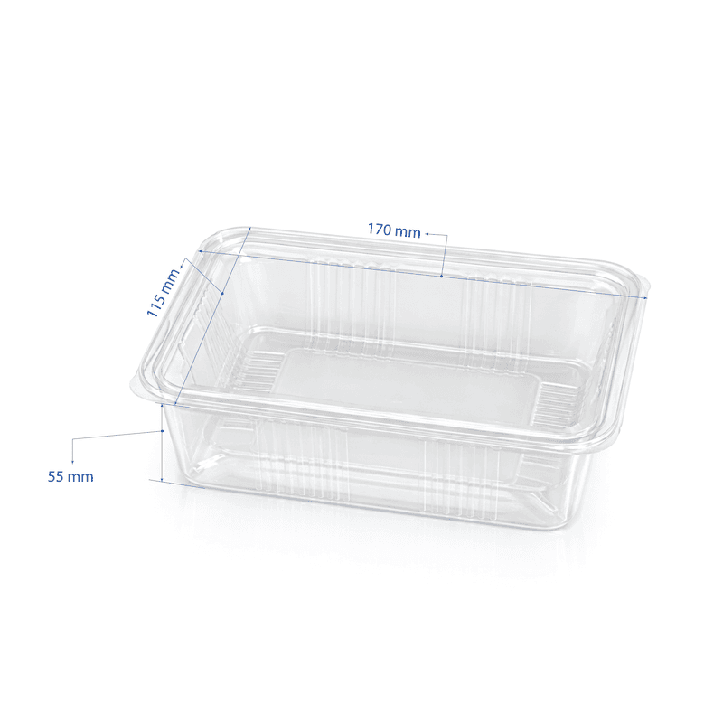 Hộp nhựa chữ nhật 700ML SỌC (1029) + NẮP PET (1044) (THH) (Thân 500 cái/thùng +  Nắp riêng 1.000 cái/thùng) ) (50 cái/lốc) | HỘP NHỰA VUÔNG | Mã HHHN152_03