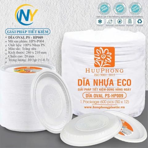 Dĩa hột xoài (Oval) PS trắng sữa (28x21x2) (HP) (09) (50 cái/lốc - 600 cái/bao) | TÔ-CHÉN-DĨA-KHAY NHỰA XỐP - DĨA BÁNH KEM | Mã HHDI011_02 | Tổng kho phân phối đồ dùng 1 lần 1lan.vn