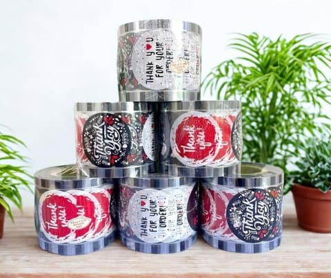 Cuộn màng ép ly 1.9kg - In sẵn (Thank you- Mẫu 739) (12 cuộn/thùng) (X8) | CUỘN MÀNG ÉP LY | Mã HHPE001_06 | Tổng kho phân phối đồ dùng 1 lần 1lan.vn