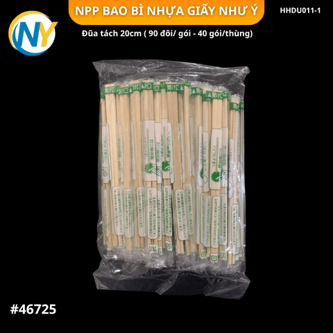 Đũa tách dài 20cm ( 90 đôi/ gói - 40 gói/thùng) - Xanh lá | ĐŨA - MUỖNG - DAO - NĨA - XIÊN - TĂM - COMBO Muỗng | Mã HHDU011-1 | Tổng kho phân phối đồ dùng 1 lần 1lan.vn