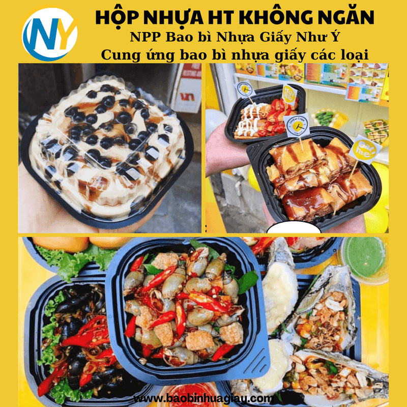 Hộp nhựa đế đen JB (Jadebox)12 (T.PP/N.PET) (100 bộ/ lốc - 1200 bộ/thùng) | HỘP NHỰA HT - HỘP CÓ NGĂN - KHÔNG NGĂN | Mã HHHN129_02