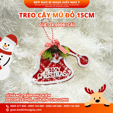 Treo cây mũ đỏ ( phụ kiện trang trí giáng sinh ) | Phụ Kiện Decor trang trí | Mã HHDECOR006 | Tổng kho phân phối đồ dùng 1 lần 1lan.vn