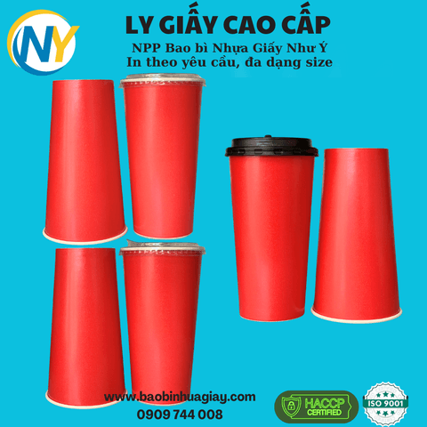 Ly giấy D90 - 20oz (In 1 màu) - Full nền (đỏ)(BL) | LY GIẤY | Mã TPCP002_03_01_35 | Tổng kho phân phối đồ dùng 1 lần 1lan.vn