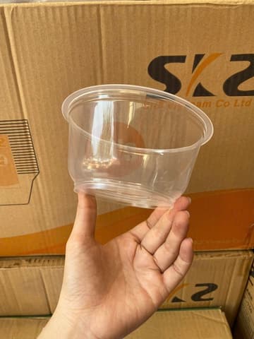 Tô nhựa 850ml có để chống nóng (PP Trong) (KHÔNG NẮP) (SKZ) (600 cái/thùng)(N142- ID40110) | TÔ NHỰA | Mã HHTO038 | Tổng kho phân phối đồ dùng 1 lần 1lan.vn