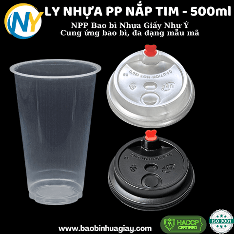 Ly nhựa PP Trong 90-500ml nắp tim - Dày - UKP | LY NHỰA PP | Mã HHLY084.NY_01_01 | Tổng kho phân phối đồ dùng 1 lần 1lan.vn