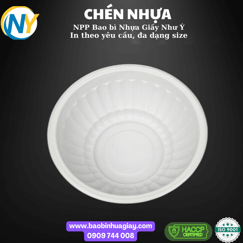 Chén cơm THH 645 (300ml) - Trắng đục (1.000 cái/bao) | TÔ-CHÉN-DĨA-KHAY NHỰA XỐP - DĨA BÁNH KEM | Mã HHCE004_01