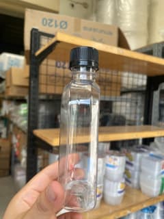 Chai nhựa DẸP BẦU 250ml -Nắp ĐEN PHI 28 (150 chai/bao)(Chai đựng trà sữa, nước ép) - ảnh 5