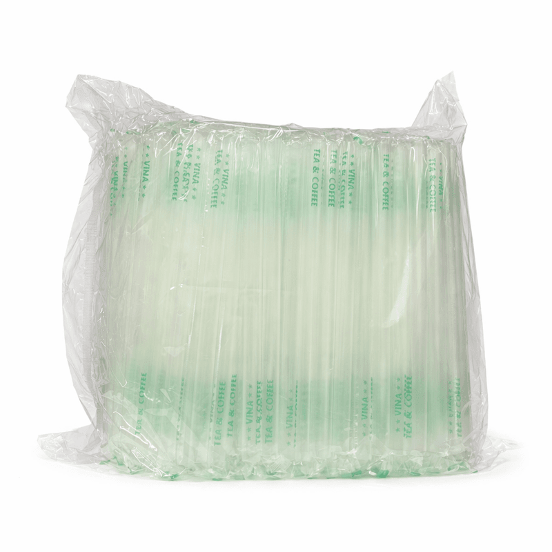 Ống nhọn OD12 x 210 - trong - BỌC MÀNG IN SẴN (VINA TEA & COFFEE)(xanh) (250 ống/ gói - 12 gói/thùng) | ỐNG HÚT - ỐNG THẲNG/CONG/NHỌN - BỌC MÀNG BOPP | Mã TPOG104_146-1