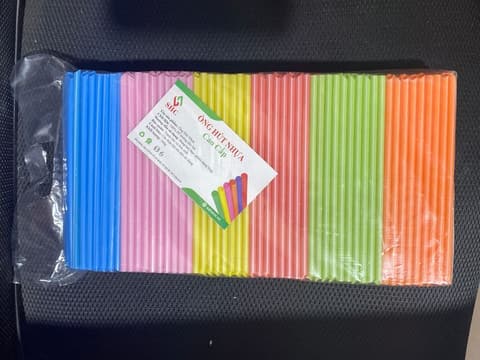 Ống nhọn mía màu D6x18cm (500g/gói-5kg/cây) | ỐNG HÚT - ỐNG THẲNG/CONG/NHỌN - BỌC MÀNG BOPP | Mã HHOG001_01 | Tổng kho phân phối đồ dùng 1 lần 1lan.vn