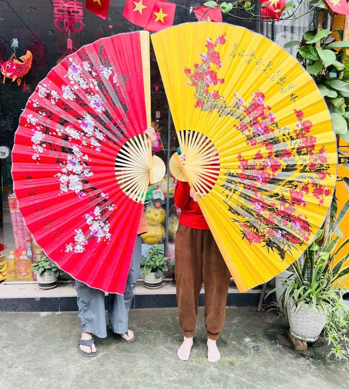 Quạt hoa đào cổ 90x160