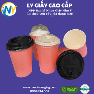 Ly giấy D90 - 14oz (2PE) (dày) (in 1 màu) - Full nền (hồng)(BL) - ảnh 2