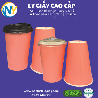 Ly giấy D90 - 14oz (2PE) (dày) (in 1 màu) - Full nền (hồng)(BL) - ảnh 1