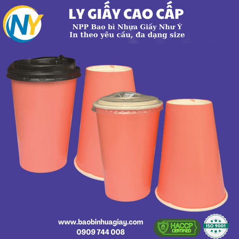 Ly giấy D90 - 14oz (2PE) (dày) (in 1 màu) - Full nền (hồng)(BL) | LY GIẤY | Mã TPCP009_03_01_35 | Tổng kho phân phối đồ dùng 1 lần 1lan.vn
