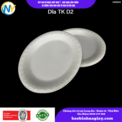 Dĩa xốp tròn 18cm TK D2 (200 cái/lốc - 1.600 cái/kiện) | TÔ-CHÉN-DĨA-KHAY NHỰA XỐP - DĨA BÁNH KEM | Mã HHDI004 | Tổng kho phân phối đồ dùng 1 lần 1lan.vn