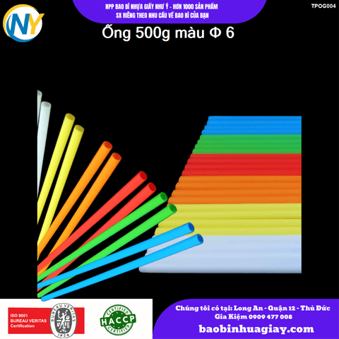 Ống 500g màu phi D6 | ỐNG HÚT - ỐNG THẲNG/CONG/NHỌN - BỌC MÀNG BOPP | Mã TPOG004 | Tổng kho phân phối đồ dùng 1 lần 1lan.vn