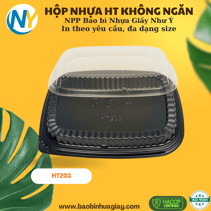 Hộp nhựa đế đen HT203 (TK)(50 bộ/lốc - 200 bộ/thùng) | HỘP NHỰA HT - HỘP CÓ NGĂN - KHÔNG NGĂN | Mã HHHN040_01