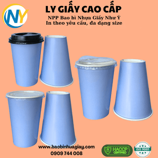 Ly giấy D90 - 14oz (2PE) (dày) (in 1 màu) - Full nền (xanh tím)(BL) - ảnh 2