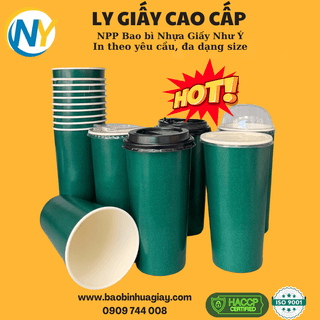 Ly giấy D90 - 20oz (In 1 màu) - Full nền (xanh lá đậm)(BL) - ảnh 3