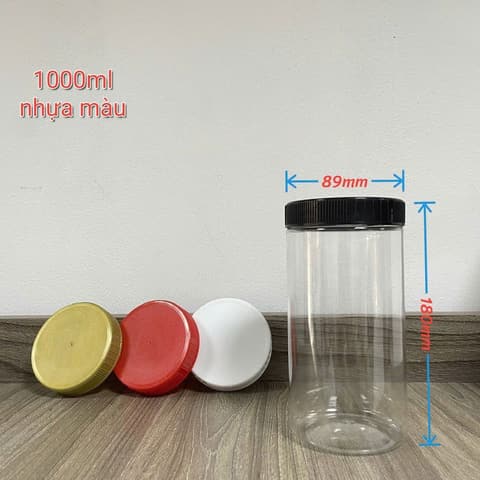 Hũ nhựa cao cấp 1000ml - Nắp phi 89 (Nắp chung: Nắp PET) (42 hũ/lốc - 210 hũ/thùng) | HŨ NHỰA - CHAI NHỰA | Mã HHHU006_05 | Tổng kho phân phối đồ dùng 1 lần 1lan.vn