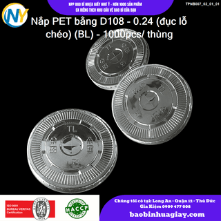 Nắp PET bằng D108 - 0.24 (đục lỗ chéo) (BL) - 1000pcs/ thùng - ảnh 3