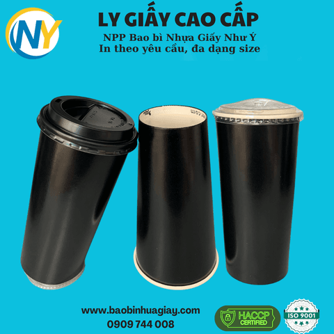 Ly giấy D90 - 20oz (In 1 màu) - Full nền (đen)(BL) | LY GIẤY | Mã TPCP002_03_01_39 | Tổng kho phân phối đồ dùng 1 lần 1lan.vn