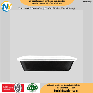 Hộp nhựa Microwave Tròn 500ml - Đen (HT) (50 cái/ lốc - 500 cái/thùng) - ảnh 5