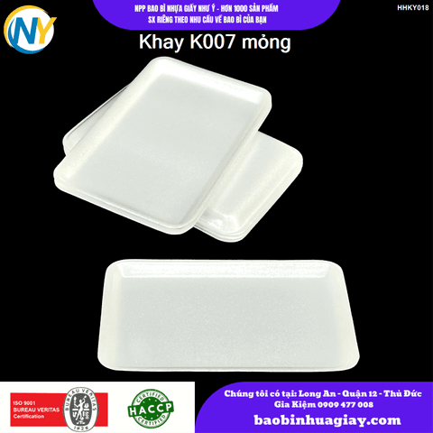 Khay K007 mỏng 12x18cm - 200 cái/ lốc | KHAY XỐP | Mã HHKY018 | Tổng kho phân phối đồ dùng 1 lần 1lan.vn
