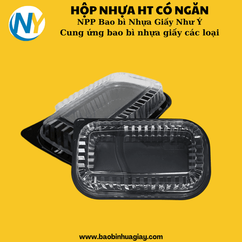 Hộp Nhựa HT17 - 2 Ngăn 7/3 | HỘP NHỰA HT - HỘP CÓ NGĂN - KHÔNG NGĂN | Mã HHHN126_03 | Tổng kho phân phối đồ dùng 1 lần 1lan.vn