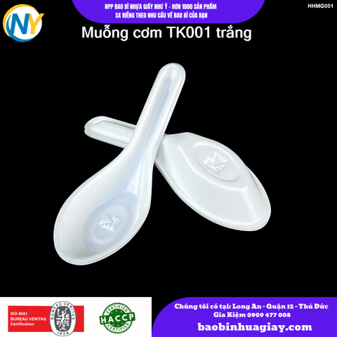 Muỗng cơm TK001 trắng | ĐŨA - MUỖNG - DAO - NĨA - XIÊN - TĂM - COMBO Muỗng | Mã HHMG001 | Tổng kho phân phối đồ dùng 1 lần 1lan.vn
