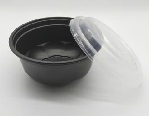 Tô nhựa bông mai thấp 170x60 (1000ml)_ PP ĐEN (TTK247) (100 cái/túi - 600 cái/thùng) (K.Nắp) (ID Nắp đi kèm 44493) | HỘP NHỰA, TÔ/THỐ NHỰA VUÔNG/TRÒN - HỘP MICROWAVE | Mã HHTH015_03 | Tổng kho phân phối đồ dùng 1 lần 1lan.vn