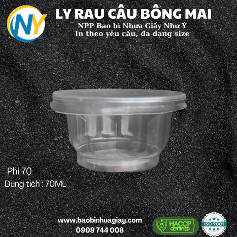 Ly rau câu bông mai D70-70ml (THH 409) (1.500 cái/bao) (N-434) | LY NHỰA RAU CÂU/ĐẬU HỦ/PUDDING/YAOURT/Panna Cotta | Mã HHLY083.NY_01 | Tổng kho phân phối đồ dùng 1 lần 1lan.vn