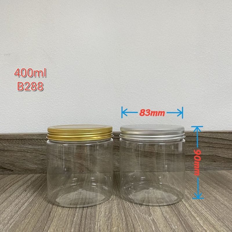 Hũ nhựa cao cấp 400ml - Nắp phi 83 (Nắp riêng: Nắp Đen/ Nắp PP Trong) (12 hũ/lốc - 600 hũ/kiện) | HŨ NHỰA - CHAI NHỰA | Mã HHHU004_08