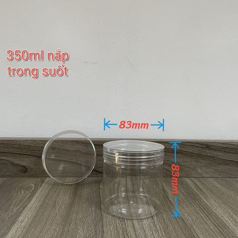 Hũ nhựa cao cấp 350ml - Nắp phi 83 (Nắp chung: Nắp PET) (42 hũ/lốc - 210 hũ/thùng) | HŨ NHỰA - CHAI NHỰA | Mã HHHU006_07 | Tổng kho phân phối đồ dùng 1 lần 1lan.vn