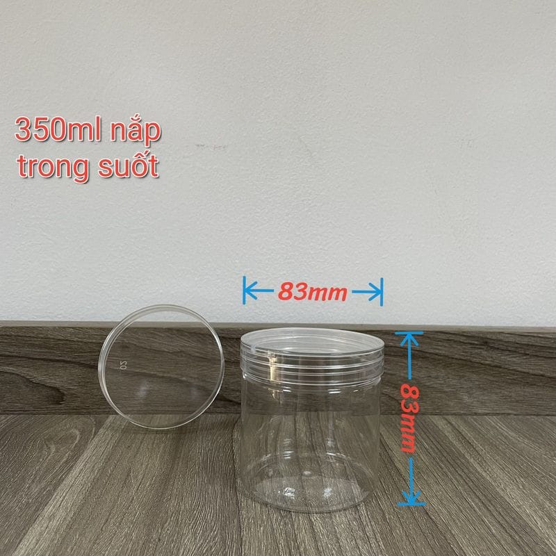 Hũ nhựa cao cấp 350ml - Nắp phi 83 (Nắp chung: Nắp PET) (42 hũ/lốc - 210 hũ/thùng) | HŨ NHỰA - CHAI NHỰA | Mã HHHU006_07